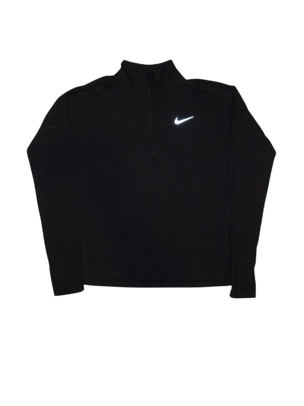 NIKE Black Quarter Zip Long Sleeve Logo Top